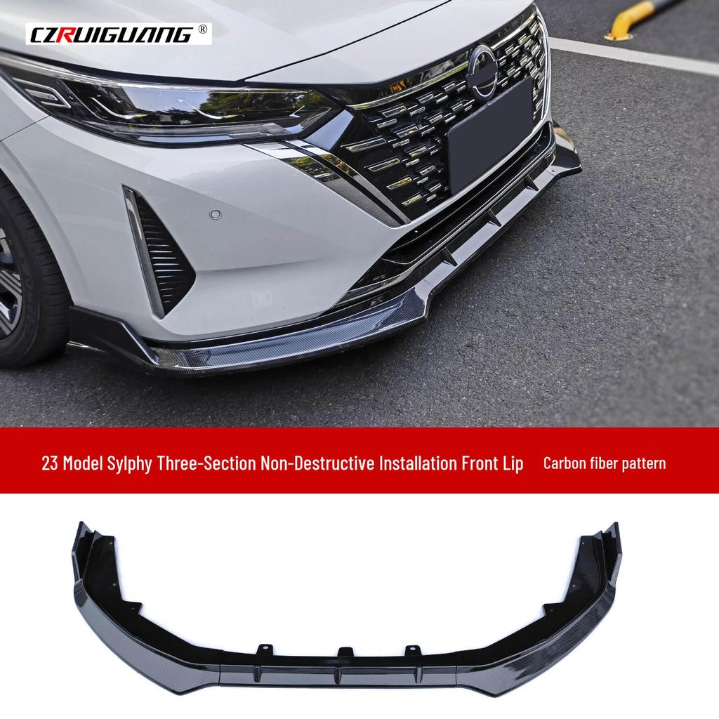 23-Model Nissan Sylphy Front Splitter Kit: No-Drill Front Lip, Rear Spoiler, Bull Horn Louvers, Side Skirts