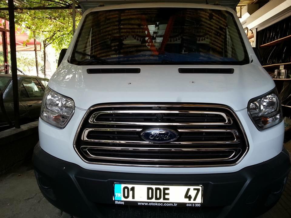 Grilldeksler (2014-2018, 3 stk, rustfritt stål) OmsaLine - Italiensk rustfritt stål for Ford Transit 2014-