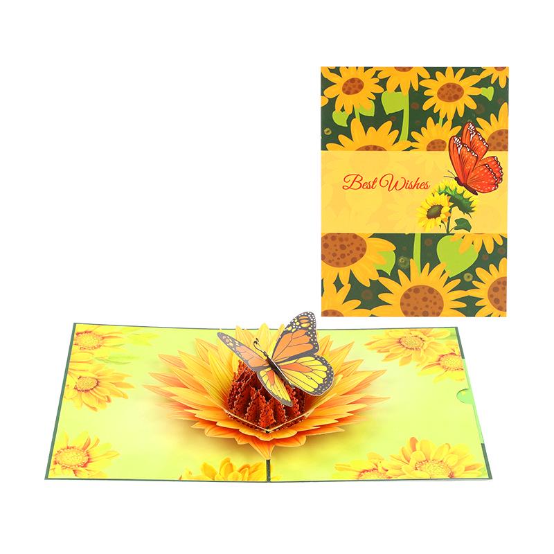 3D Handmade Mother's Day Card with Sunflower & Butterfly Design