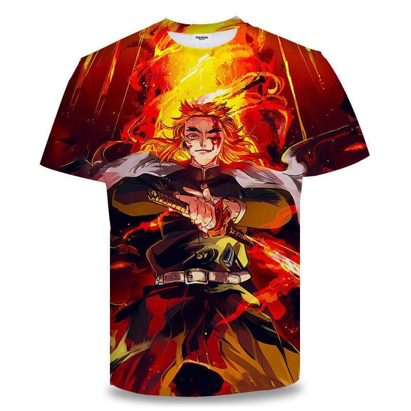 Summer Hot Demon Slayer Tanjiro Sun & Water Breathing 3D Print Quick Dry T-shirt Casual Sport Tops