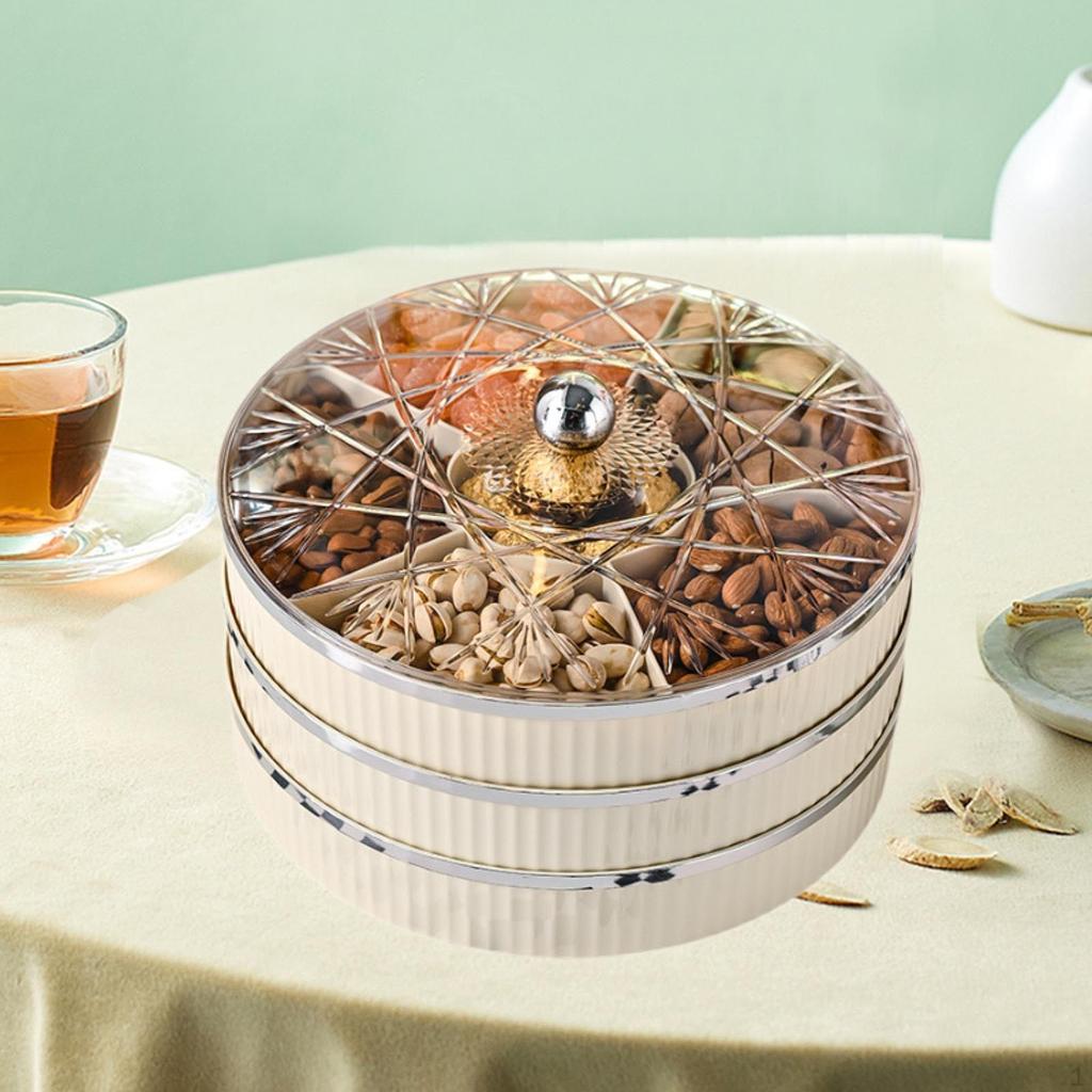 Divided Serving Tray ,Dried Snack Platters ,Tabletop Centerpiece Dried Fruit Candy ,for