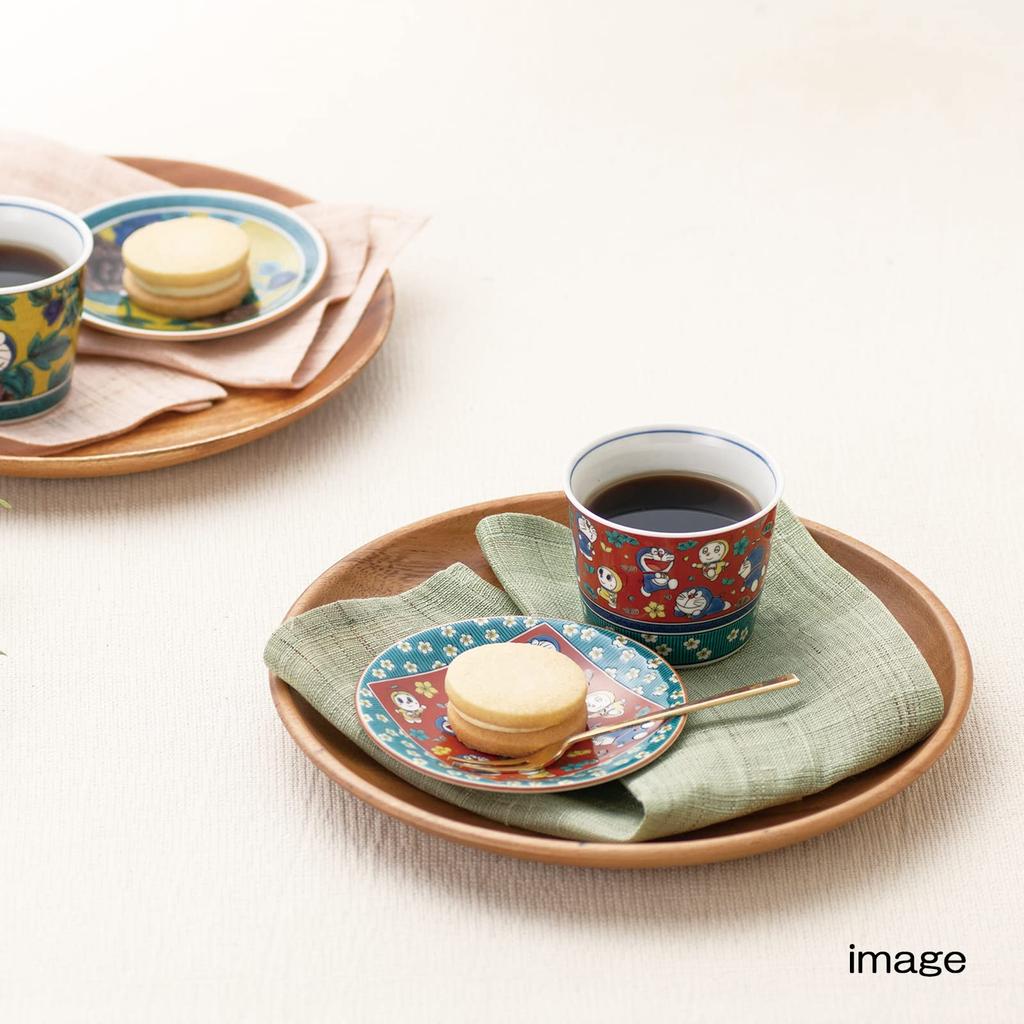 Kaneshotouki Kutani ware small bean different set of soy sauce Japanese microwave made in Japan 008770 "Doraemon" plate, plate, plate, approx. 6cm,