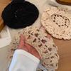 Japanese Retro Hollow Beret Women's Summer Thin Face Small Handmade Crochet Y2k Spice Girl Painter Hat