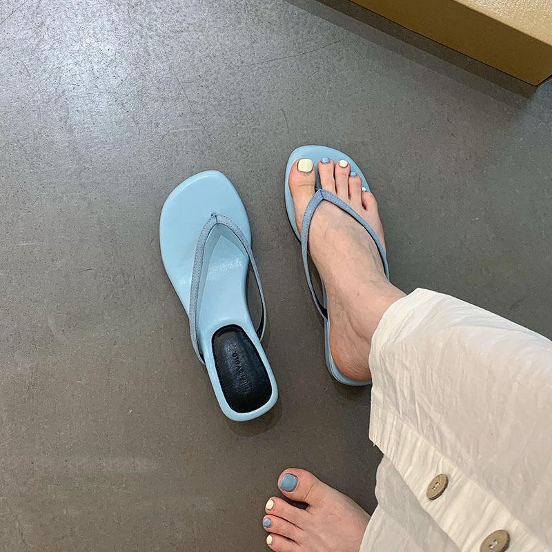 Fashion Fashion Round Toe Ladies Wedges Slippers Shoes Footwear Low Heel Women Slippers Wedges Shoes Female Slides Sandals Flip flops