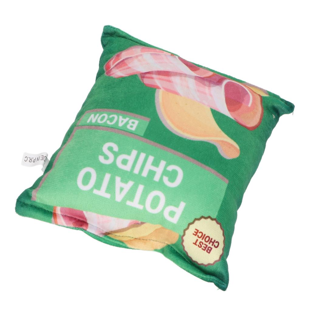 Potato Chips Plush Dog Toy Built in Rattling Paper Bite Resistant Squeaky Snack Bag Dog Toy for
