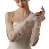 Lace Bridal Long White Gloves Versatile Brides Arm Cuffs  Women,Brides,Bridesmaid