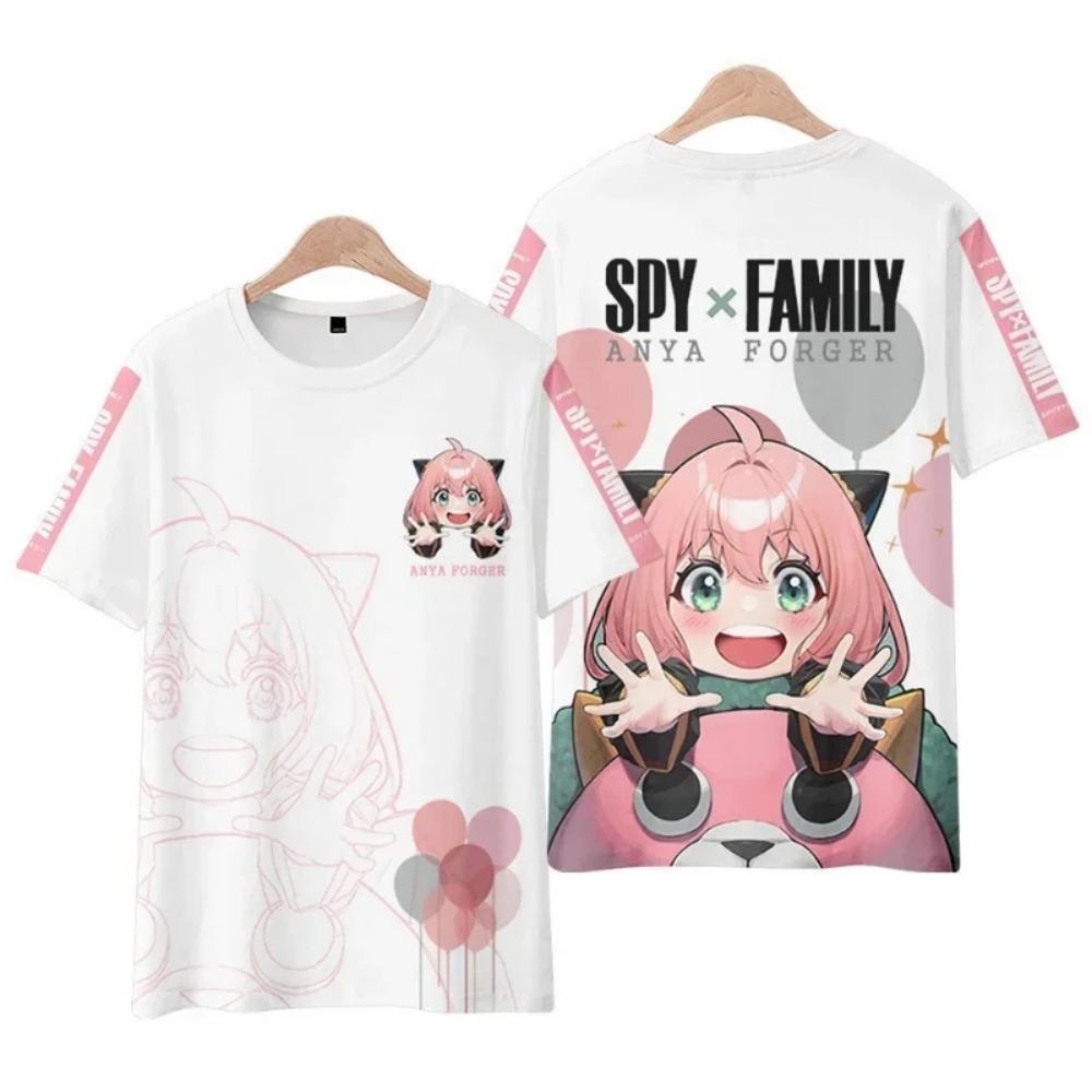 Spy X Family 3D-Druck T-Shirts Anime Harajuku Kawaii Mädchen Anya Jungen Cosplay Übergroßes T-Shirt Oberteile Tees Geschenk Kindergeschenk Kleidung