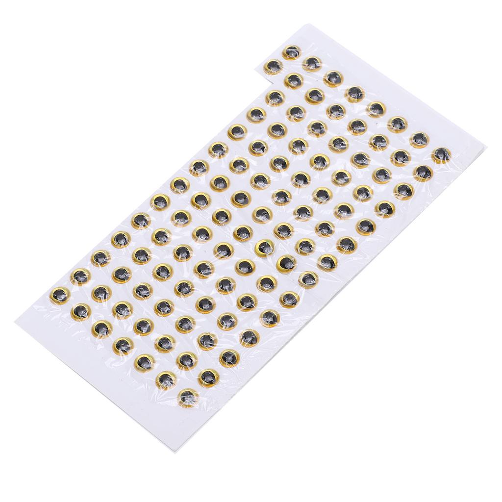 100 Stück Fischaugen 5mm Langlebig 3D Rund Weich DIY Leichtgewichtig Zart Angelköder AugenGold