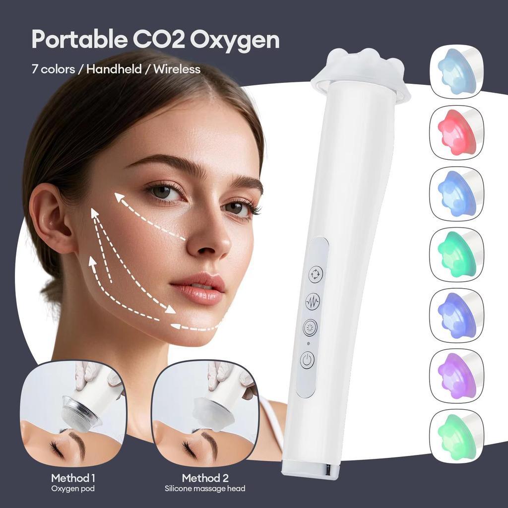 CO2 Oxygen Bubble Pen — Portable Facial Machine for Gel Facial Skin Care, Home SPA, Oxygen Bubble Beauty Device for Face