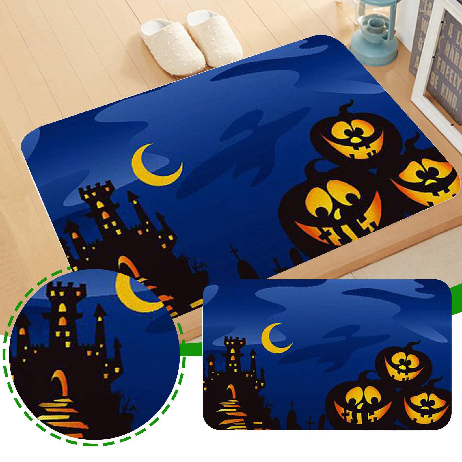 

Килимок для дверей на Хеллоуїн. Фланелевий друк, Килимок для дверей на Хелловін синій