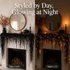 Halloween Fireplace Decor Set with LED Lights Black Vine Garland for Mantel, Table, Stair, Home, Window & Spooky Party Decor, Gift Decor for Home