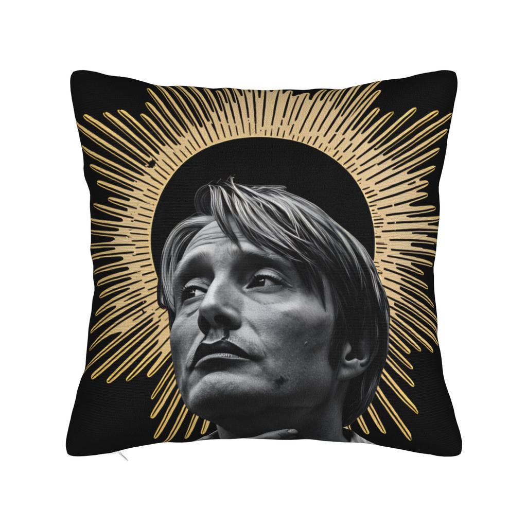 Mads Mikkelsen Hannibal Vtipný povlak na polštář Měkký povlak na polštář do kanceláře, auta, domácí dekorace Moderní povlak na polštář