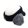 [Withmoons] Women's Winter Hat with Fluffy Earflaps and Knitted Sun Visor, Warm and Cozy, JDV1300 (Black)