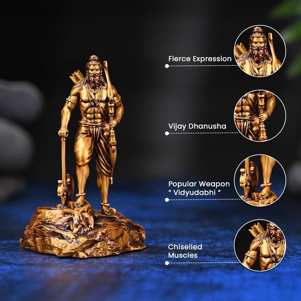 Parashuram Idol for Car Dashboard and Home Decor, Vishnu Parashuram Avatar Murti Statue for Puja, Office Table, Puja Room, Mandir