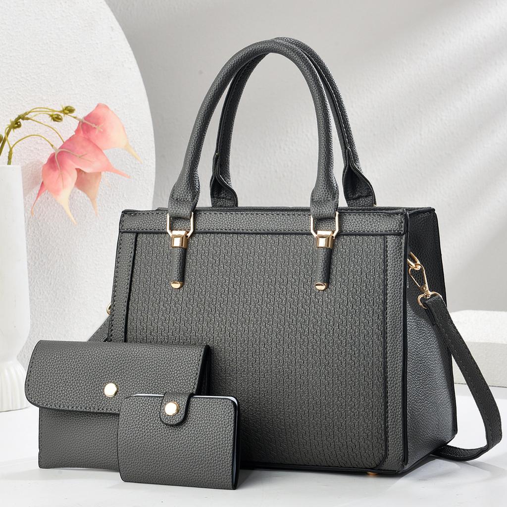 New Spliced Pressed Flower Bag Three-piece Set of High Appearance Level Macaron Shoulder Bag Crossbody Bag Send Mother Bag