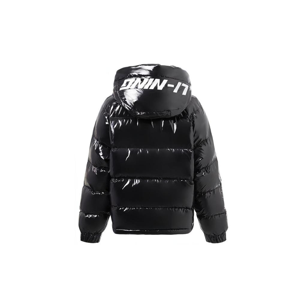Li Ning Sports Fashion Serie Lässige Warme Lockere Kurze Daunenjacke Damen Jacken Schwarz AYMR302-2