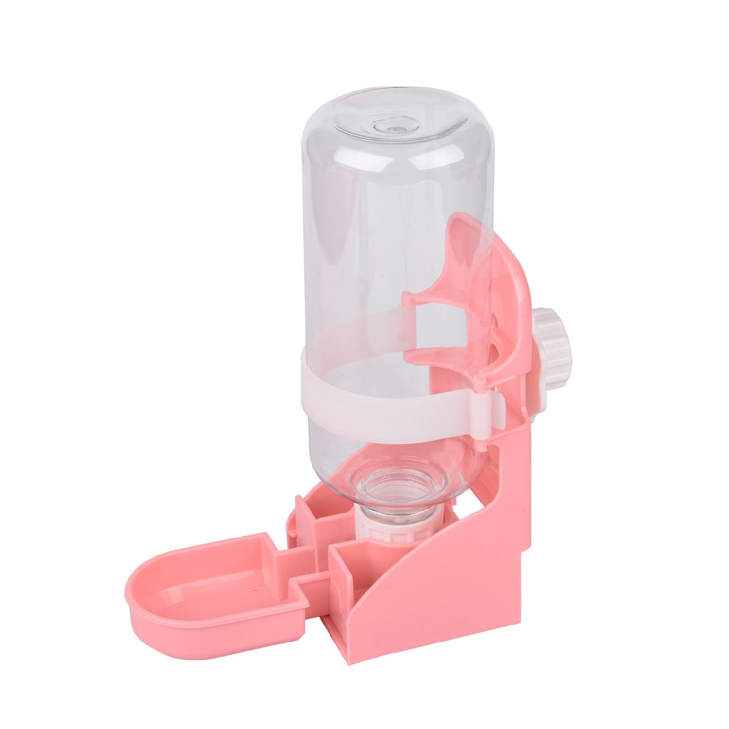 

Бутылка для воды для кроликов, подвесной диспенсер для воды для мелких животных, автоматическая поилка, кормушка для домашних животных, клетка для животных, фонтан для кролика, кошки, морской свинки, хорька розовый