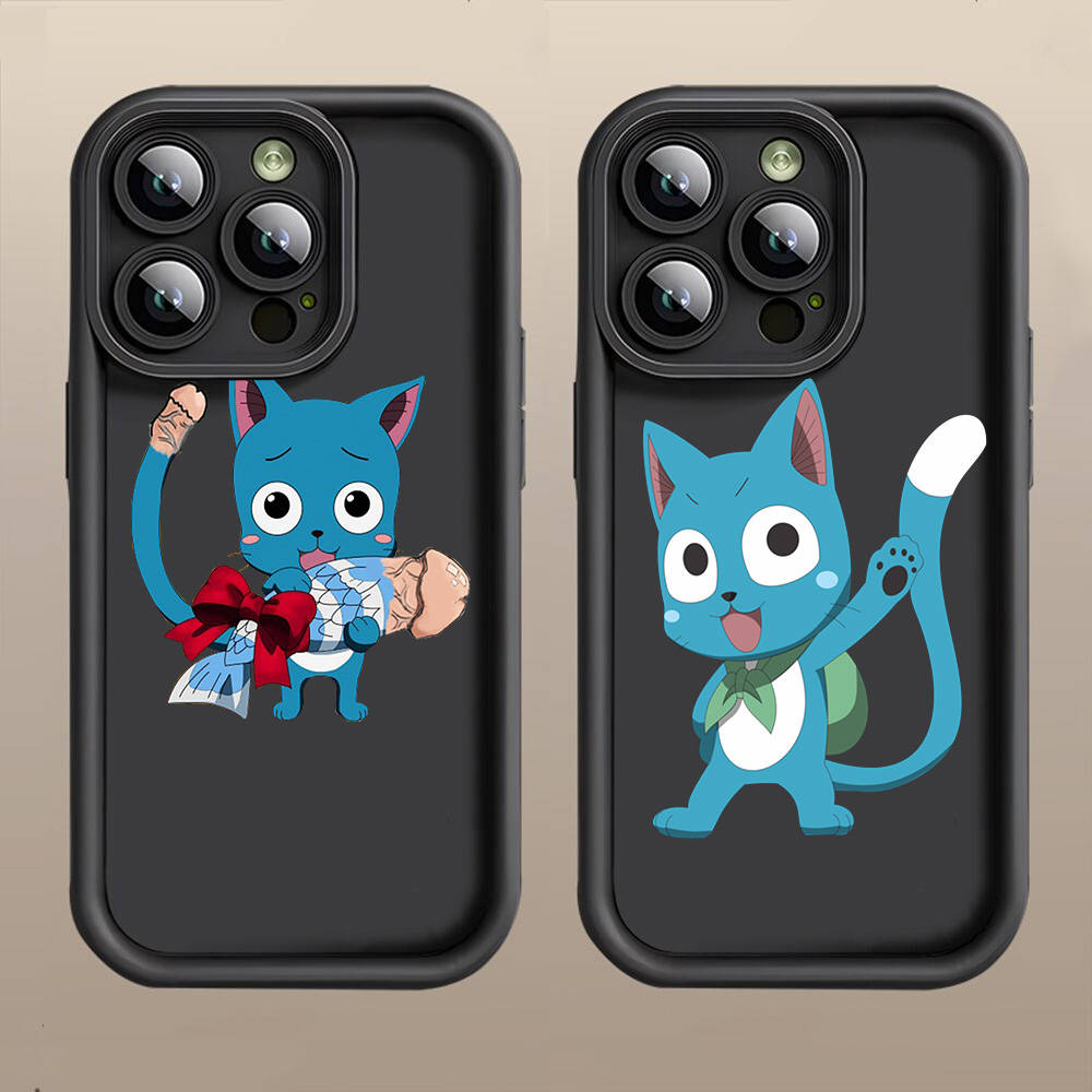 D-44 Fairy Tail Cat  Case for iPhone 15 14 13 12 8 Plus Samsung S24 S23 Ultra A04S A05S Huawei P40 P50 P60 Nova 11 Pro Max OPPO A17K Reno 10