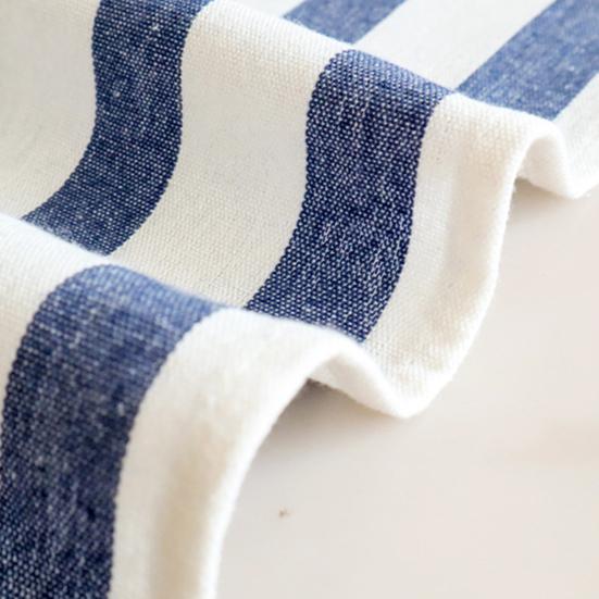 Kitchen Dish Towel Absorbent Quick Drying Tea Towel Blue Grid Striped Lint-Free Reusable Wipe Towel for Tableware Glassware Cookware