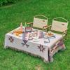 Thickened Cotton Linen Picnic Mat Multifunctional Sofa Cover Cartoon Tablecloth Non Slip Pad
