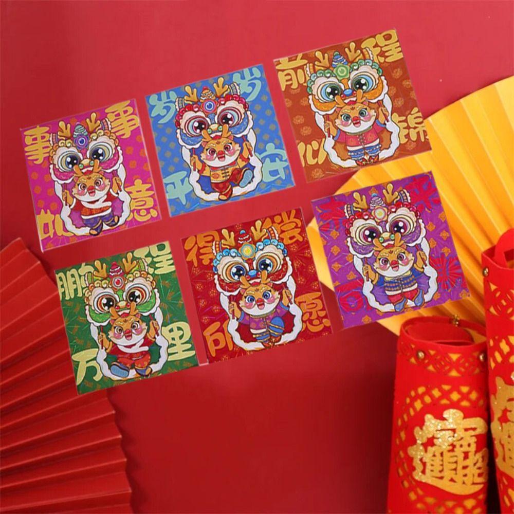 

Мультяшный дракон, красный конверт, традиционная сумка для благословения, милый красный карман, новый год