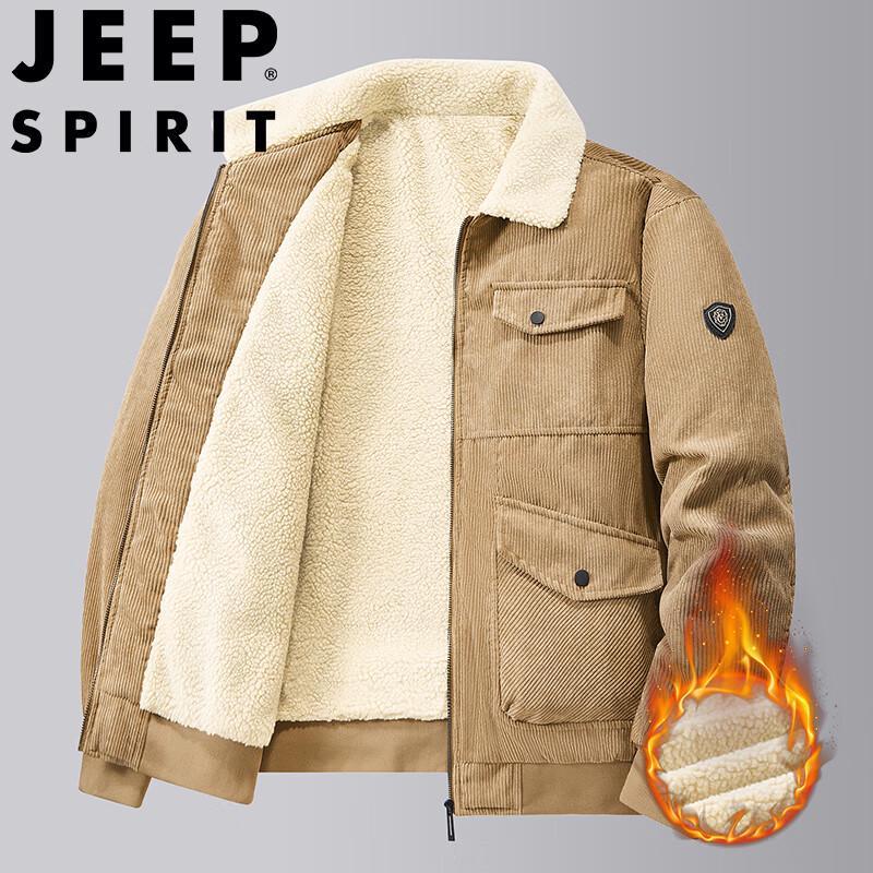 Мужская вельветовая ветрозащитная повседневная куртка JEEP SPIRIT L хаки