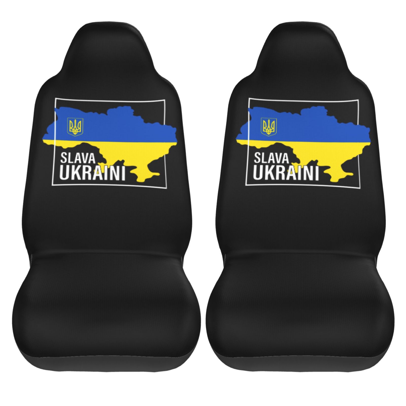 Slava Ukraini Glory To Ukraine Flag Car Seat Covers 2 Pcs Front Seat Protector Bucket Seat Covers Universal Auto Accessories