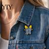 Fun Character Brooch Zinc Alloy Pin, Cartoon Banana Man Shape Lapel Enamel Bright Color Pin Paint Badge with Anti-Slip Buckle Pins for Clothes