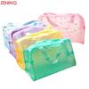 Ladies Mobile Stripe Transparent Bag Hand Carry Waterproof Bathroom Wash Gargle Bag