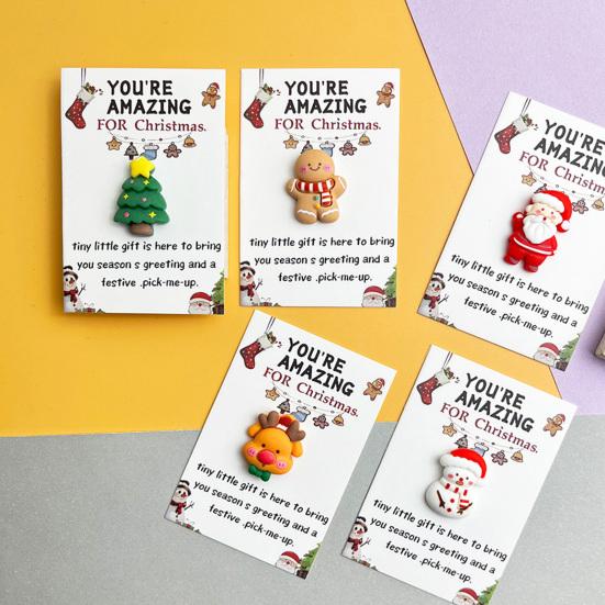 10 Sets Christmas Pocket Hug Gifts Mini Resin Positive Pocket Hug Token with Encouragement Card Emotional Gifts
