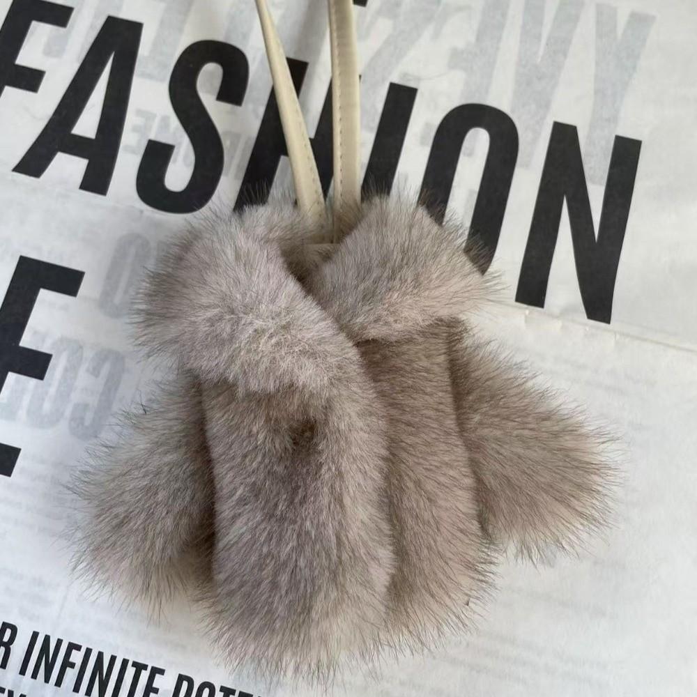 Clothing-Shaped Faux Rabbit Fur Keychain Multipurpose Plush Bag Charm Decoration