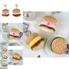 Adorable Hamburger Pig Plush Keychain Soft Stuffed Animal Doll For Cute Gifts