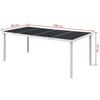 VidaXL Table de jardin 190x90x74 cm Noir Acier