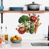 Charming Vegetable Wall Stickers with Expressive Faces for Home Decoration PVC Self-Adhesive Finish