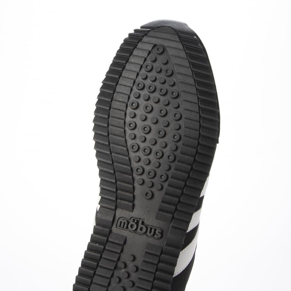 Mobus Men's SINA NY Suede Nylon Sports Casual Walking Shoes with Built-in Functional Insole (Black/Off White, Japanese Shoe Size, Adult, 26.5cm)