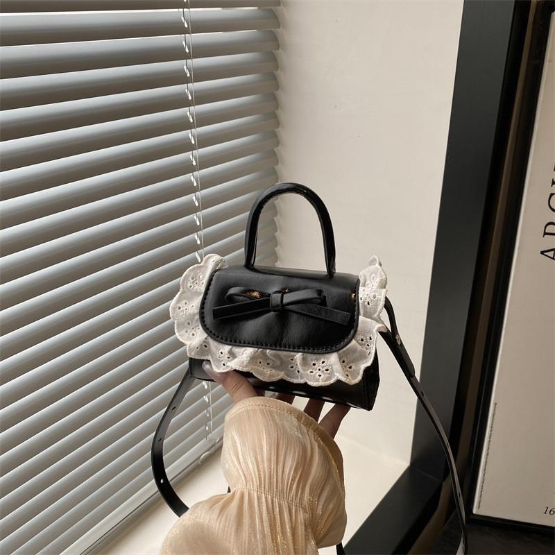 Style Lace Handbag For Women With Pu Material Small Square Bag For Casual Daily Use