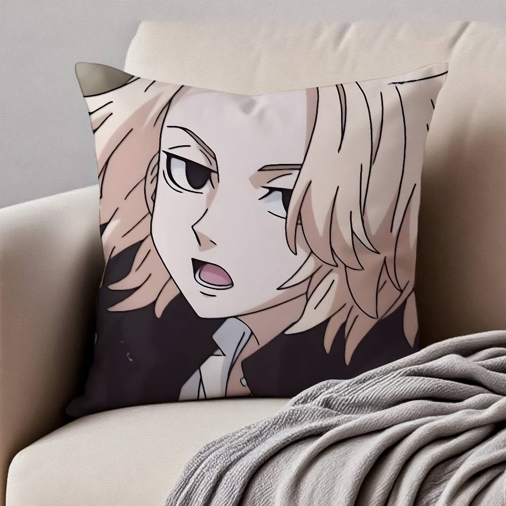 

Крутая наволочка Tokyo Revengers Майки, Антипылевая клещевая наволочка, Невидимая молния, Шелковистый короткий плюш, Чехол на подушку для дивана 12x12Inch