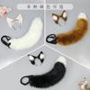 A handmade Japanese Lolita animal ear headdress cosplay hair upright white fox ear headband