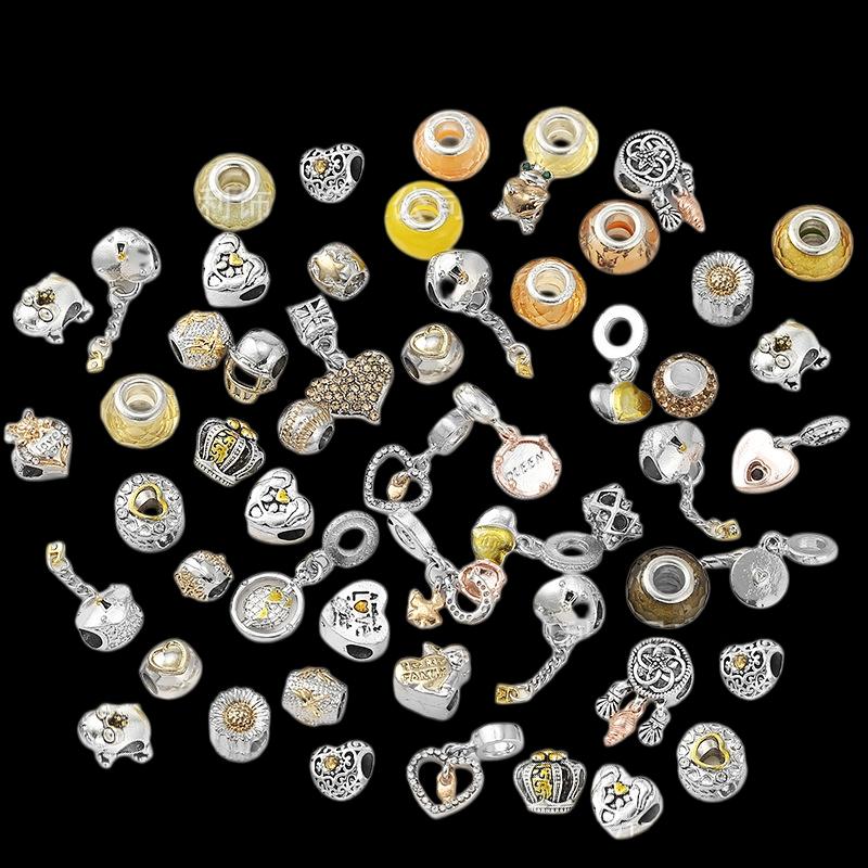 1 Bag with 10 Pcs Bulk Custom Pink Alloy Charms for Children's Jewelry-Gift Idea