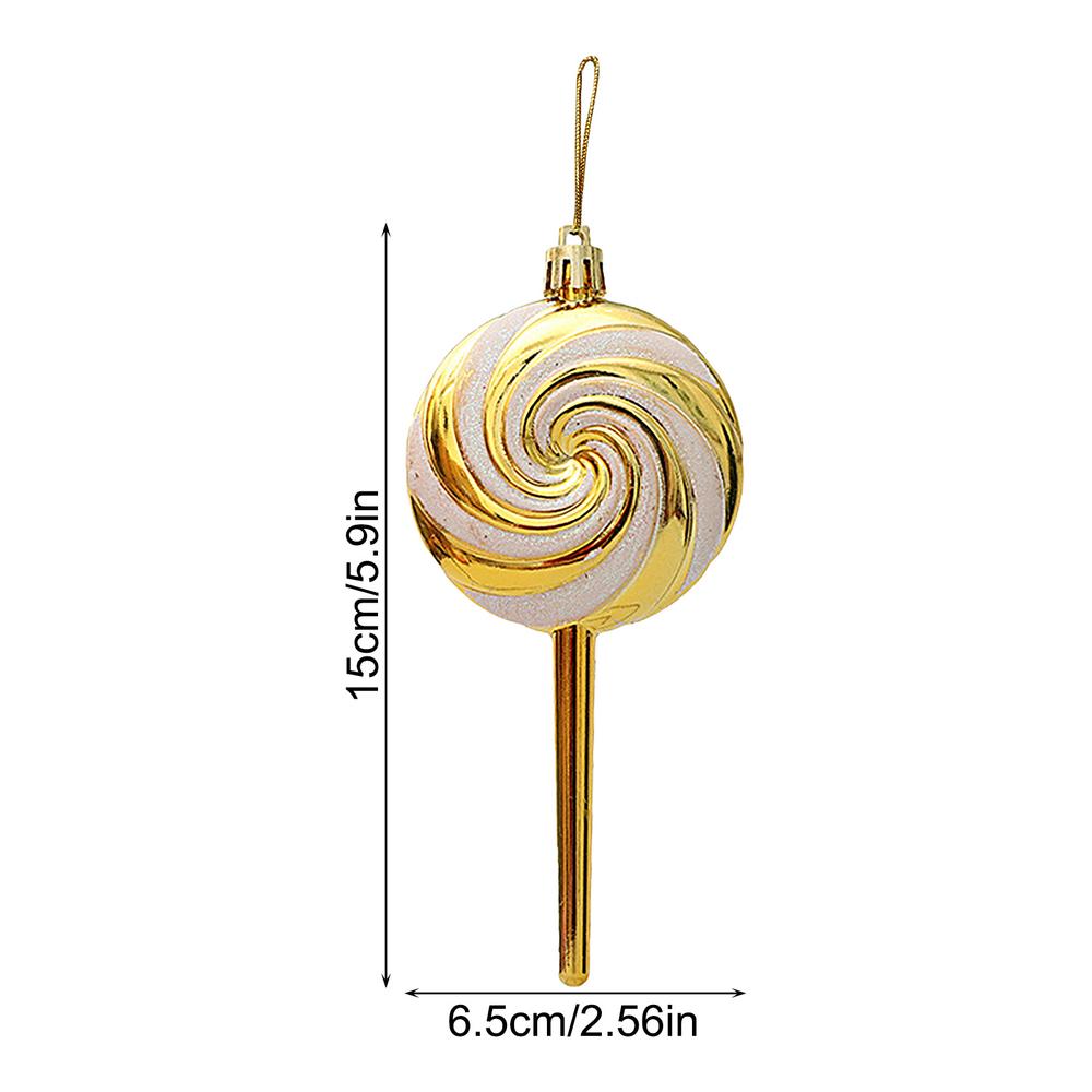4pcs Christmas Tree Decoration Ornament Simulated Colorful Lollipop Red Golden Candy Cane Xmas Tree Pendant Home Xmas Decor 2025