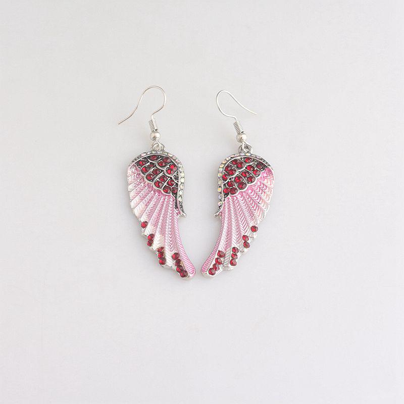 Fashion Romantic Blue White Pink Color Charm Angel Wings Earring For Women Exquisite Jewelry Gifts