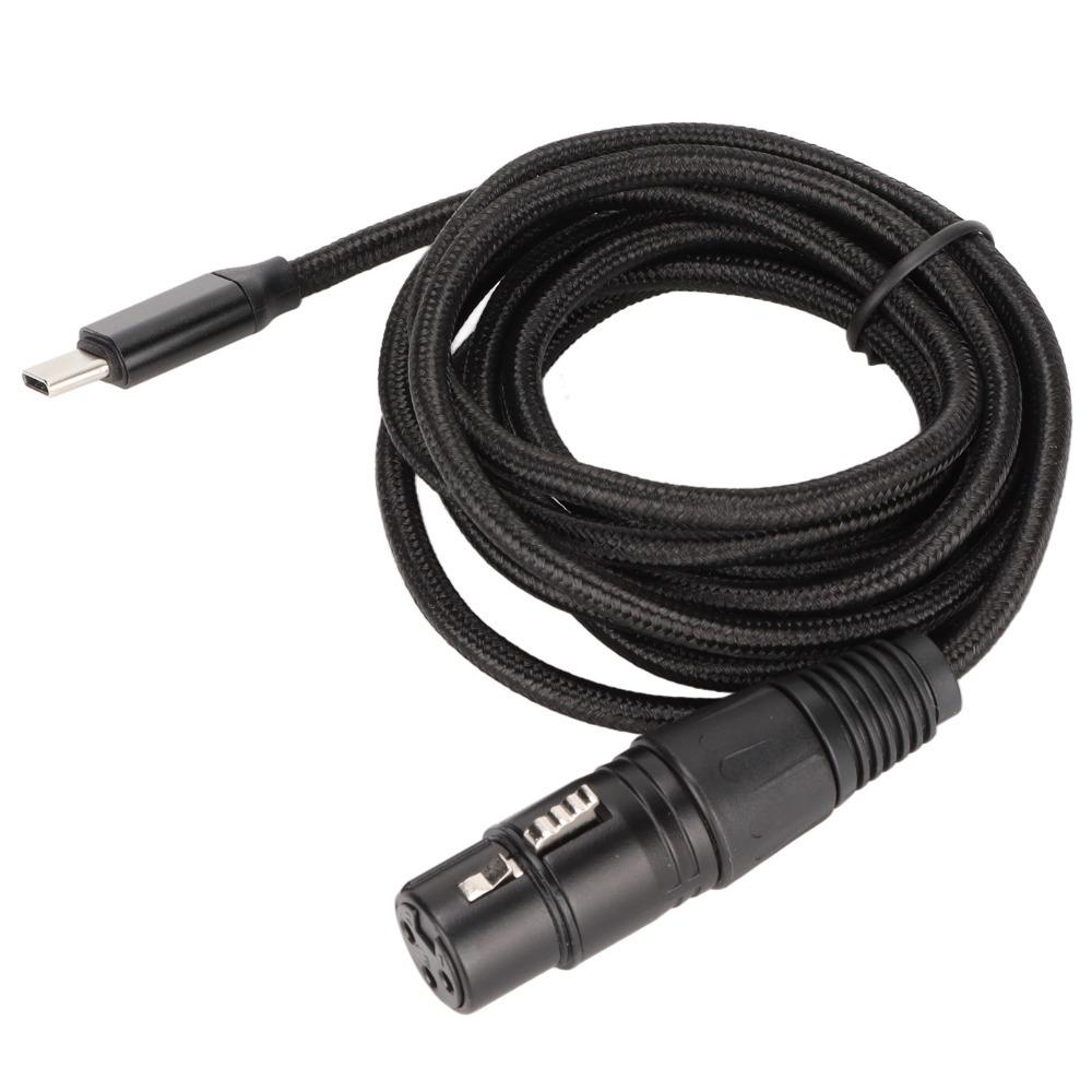 HIFI Type C Microphone Audio Cable Plug and Play USB Mic Recording Cable  Tablet