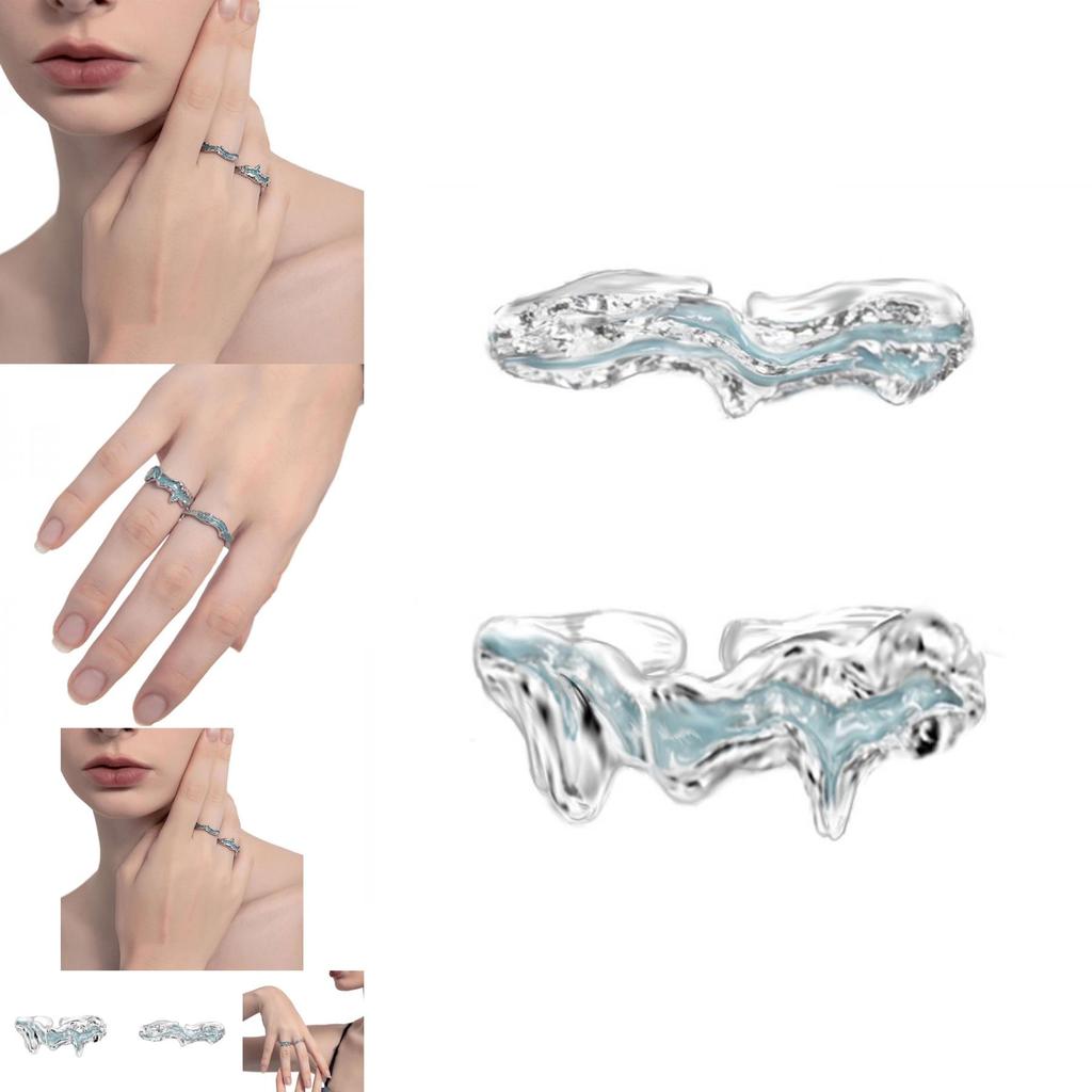 Einzigartiger Verstellbarer Offener Fingerring Für Damen Stilvolles Geometrisches Design Kupfer Modeaccessoire