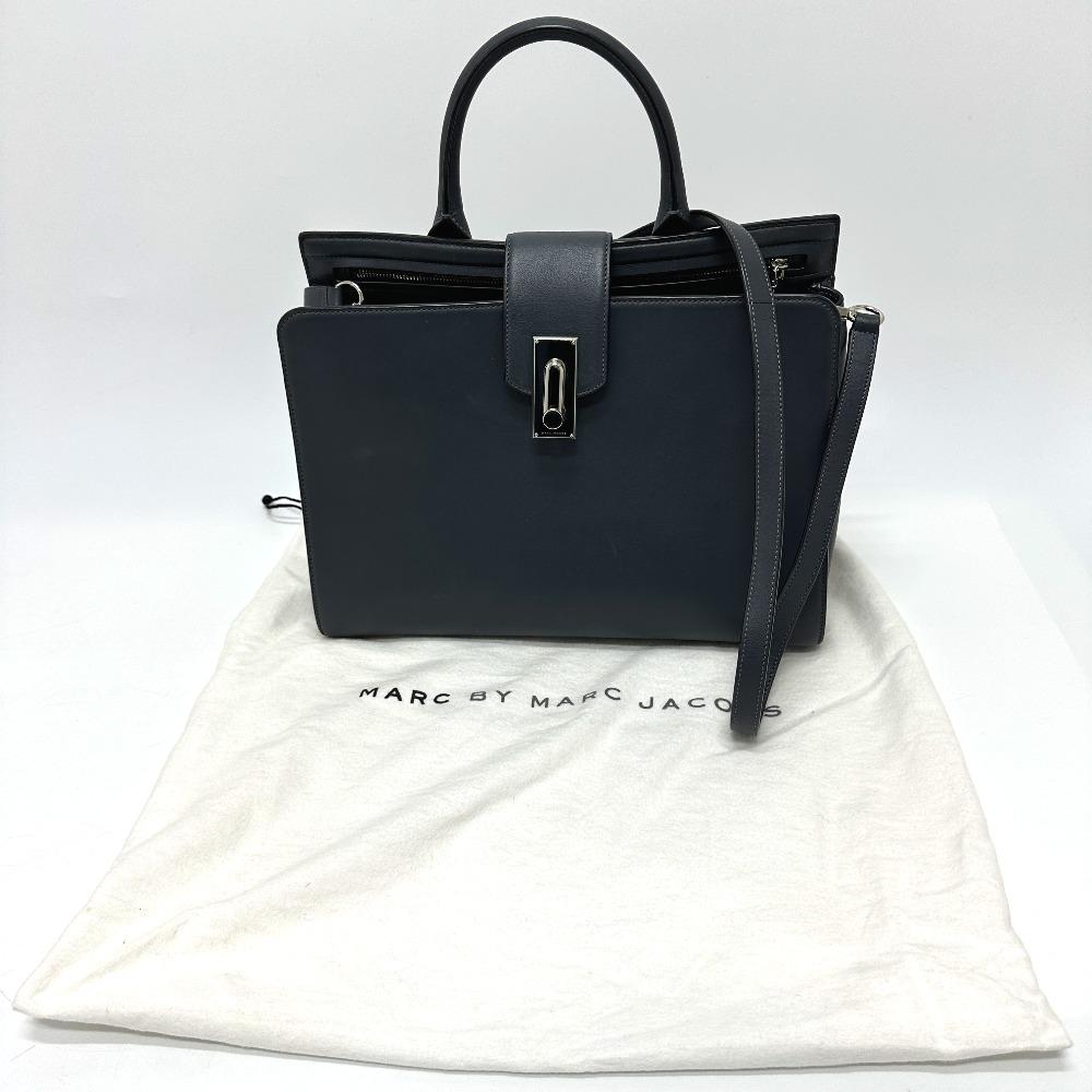 MARC JACOBS Turn lock 2WAY top handle west end small top Tote Bag Leather gray