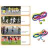 Outdoor Fun Group Skipping Rope Wooden Ball Handle Rainbow Long Rope Fitness Equipment for Party Game Easy to Use