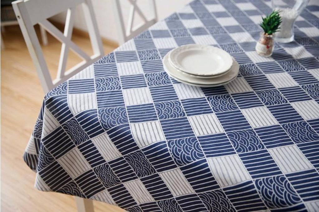 SAWAN Japanese Traditional Japanese Japanese Pattern Checkered Tablecloth, Style, Pattern, 140x180cm,