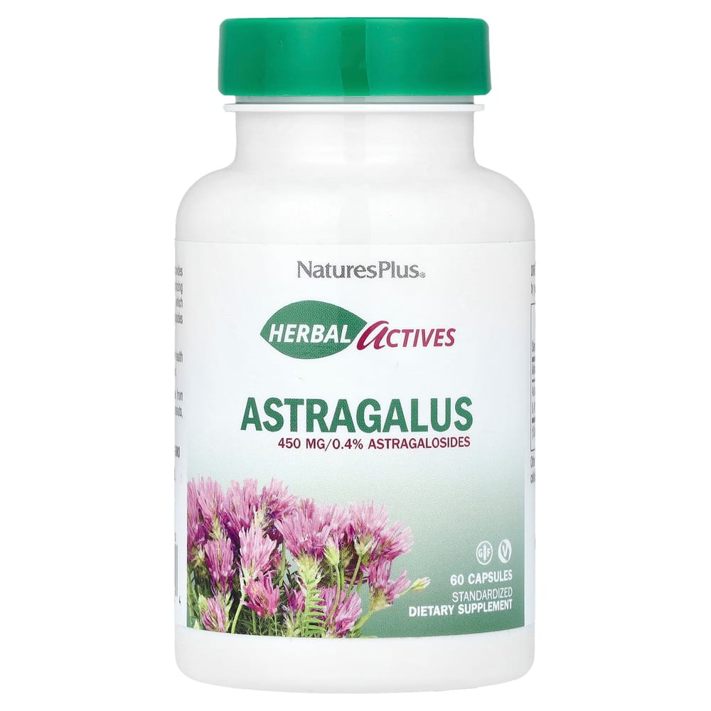 Nature's Plus Herb Active Astragalus 450mg Veggie Capsules, 60 Count