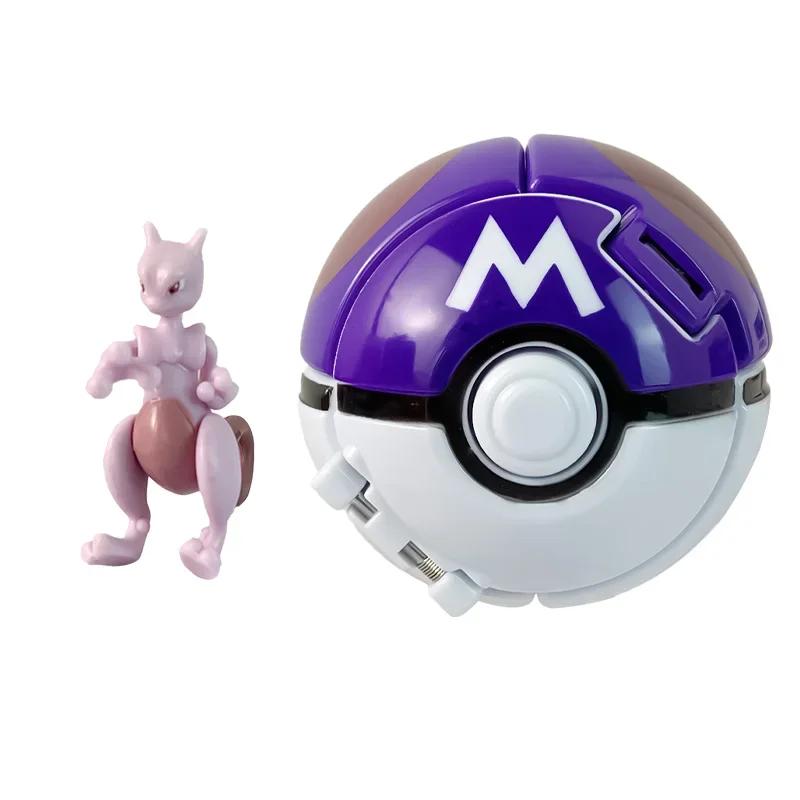 Pokemon Ball with Figure Poke Pokeball Mew Groudon Solgaleo Mewtwo Pikachu Meowth Charizard Kyogre Fennekin Froakie Chespin Toy