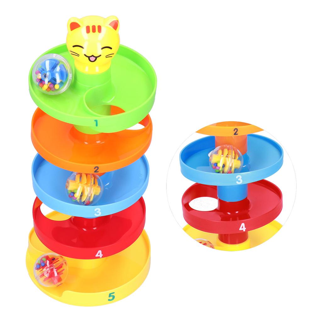 5 Layer Ball Drop Roll Swirling Tower Toy Educational Roll Activity Toy Toddler Ball Ramp ToyRoll
