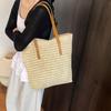 Women Top-Handle Bags Straw Summer Beach Straw Bucket Bag Woven Tote Purse Casual Travel Handbags for Women